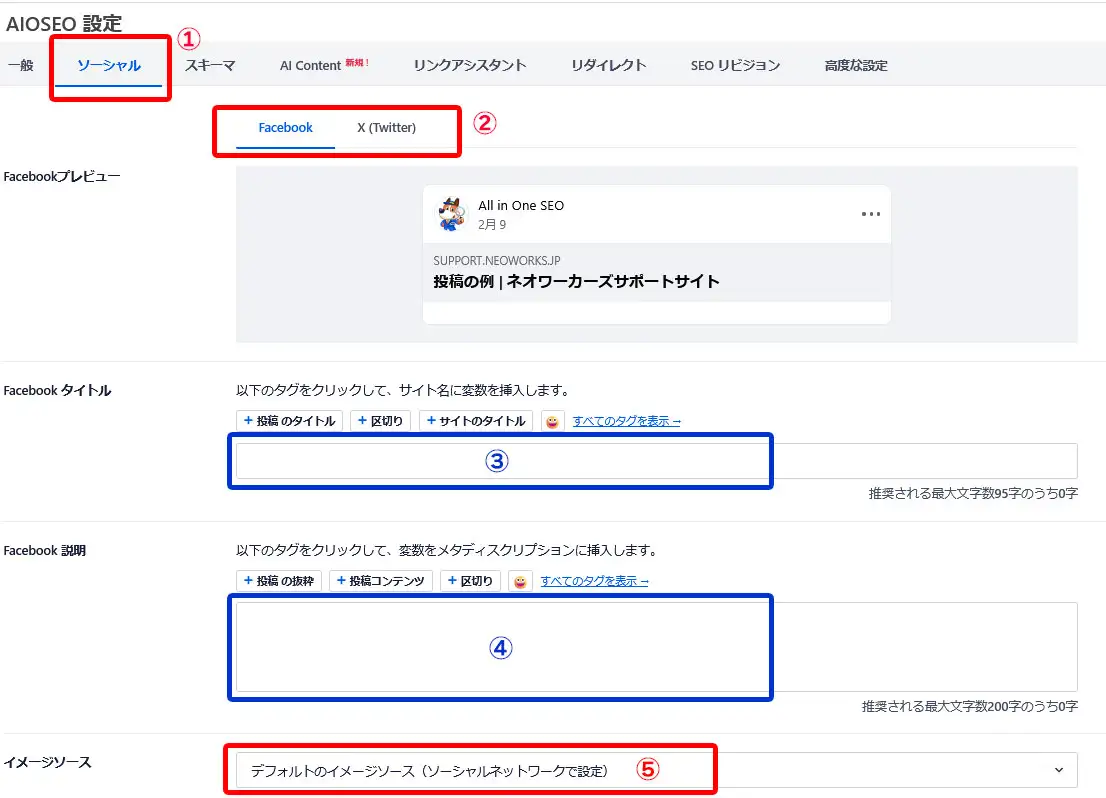 All in ONE SEO　ソーシャル